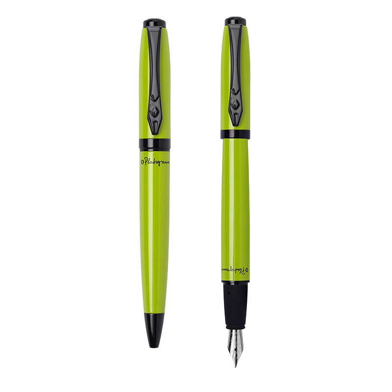 Platignum Studio Ball Point Pen in Lime Green with Blue Ink and Gift Box 