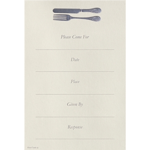 Silver Knife & Fork Invitation Card 