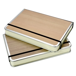 Basic Wood Metal Edge Notebooks A5