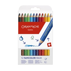 Caran D'ache 12 FANCOLOR MAXI Color Pencils