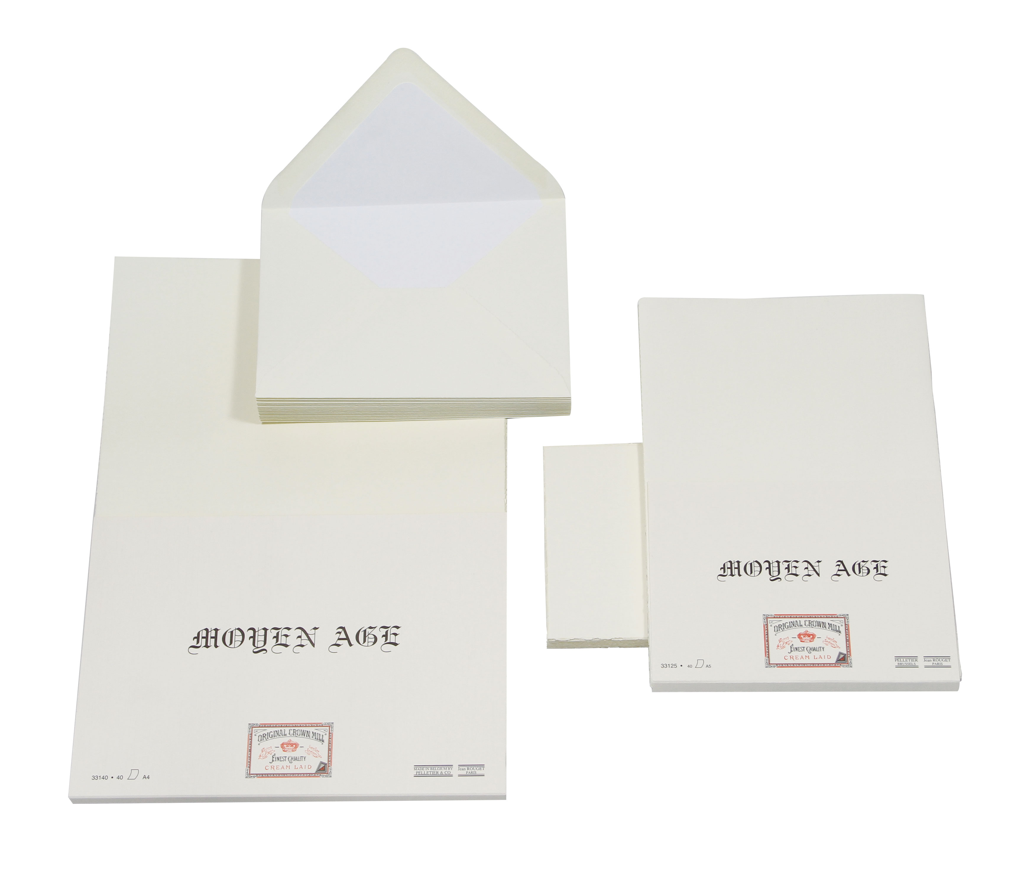 Original Crown Mill Classic Laid Deckle Edge Note Cards Set 10/10