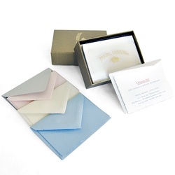Classic Deckle Edge Small Note Card Gold Box