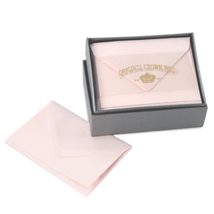 Classic Plain Edge Small Note Card Silver Box Original Crown Mill, Gold, Boxed, Stationery, deckled, classic. laid surface, business cards 